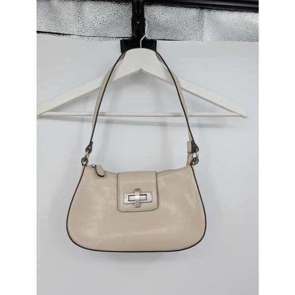 VTG Y2K Apt 9 Baguette Ivory Shoulder Bag Minimalist Coquette Soft Girl - Picture 1 of 11